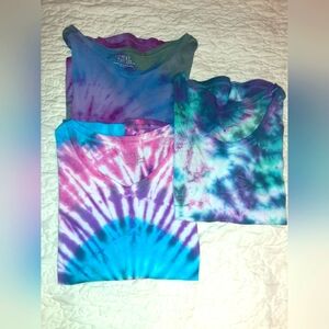 Time and True 3 Tie dyed t-shirts by me  Large (12-14)